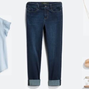 Liverpool Crop Wide Rolled Cuff Jean